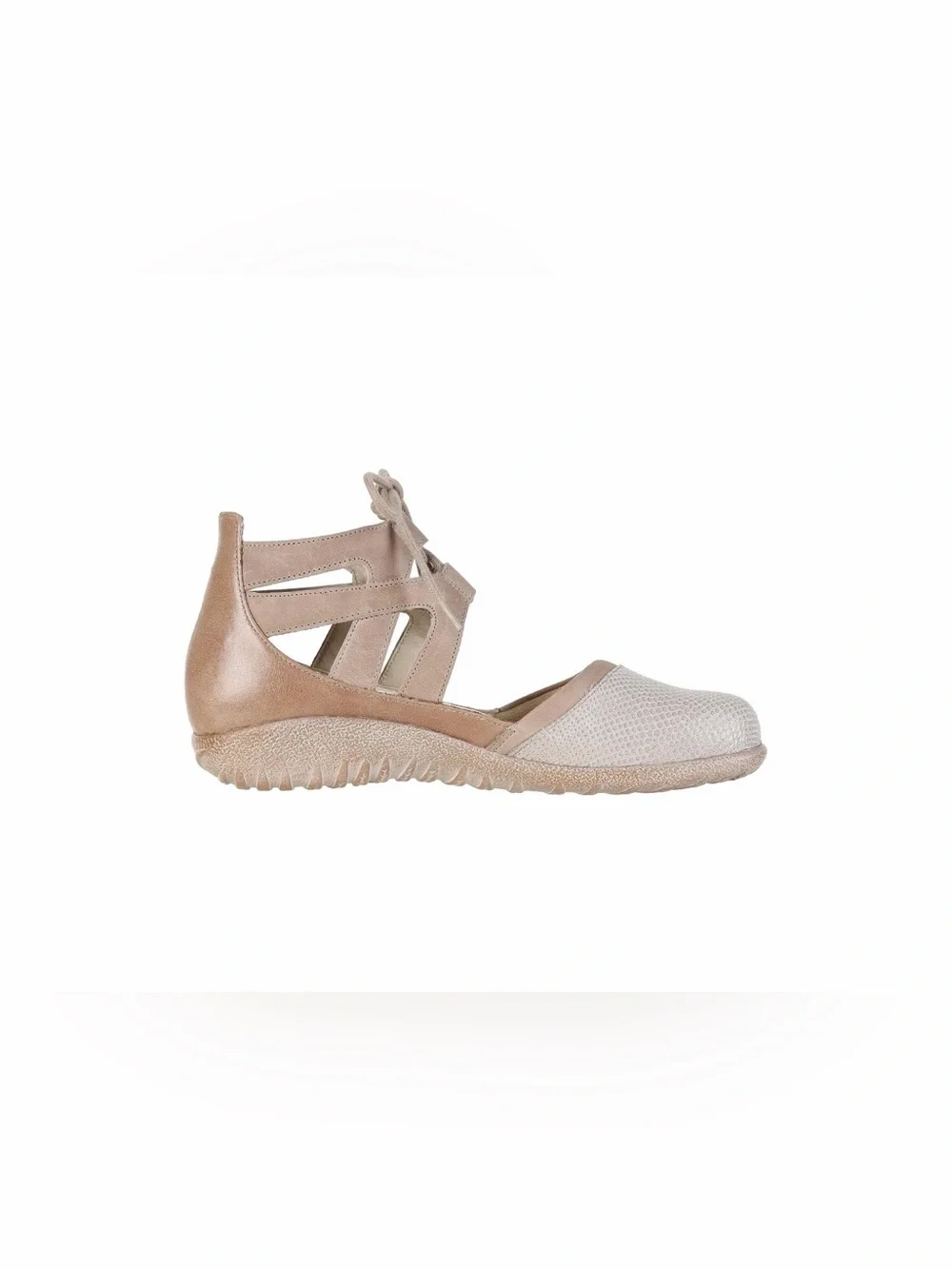 NAOT Footwear's Women's Lace-up Kata Shoe in Beige Lizard Size 6